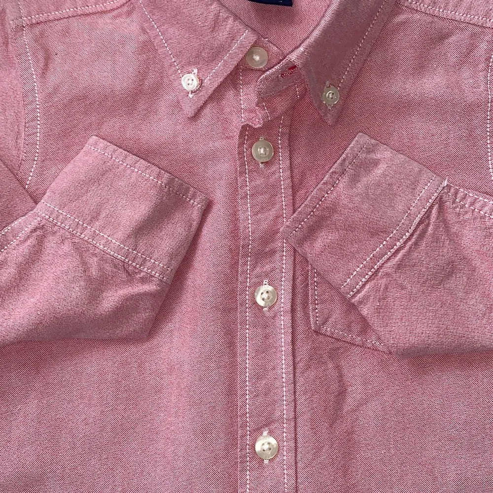 Gap 3 Boys Button Down Shirt Pink/Red EUC
